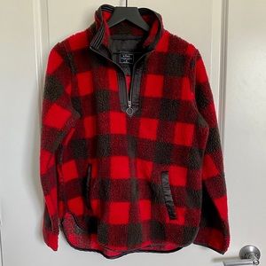 NWOT A&F Buffalo print Sherpa pullover